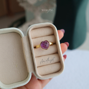 Amethyst Heart Ring