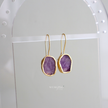 Amethyst Raw Drop Earrings
