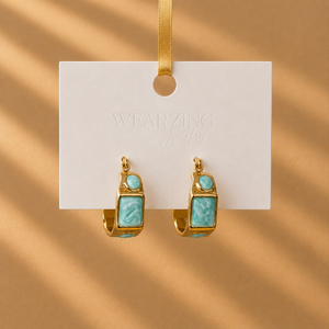 Marbled Chunky Huggie Earrings WearZing - Crystal Jewelry Store in India