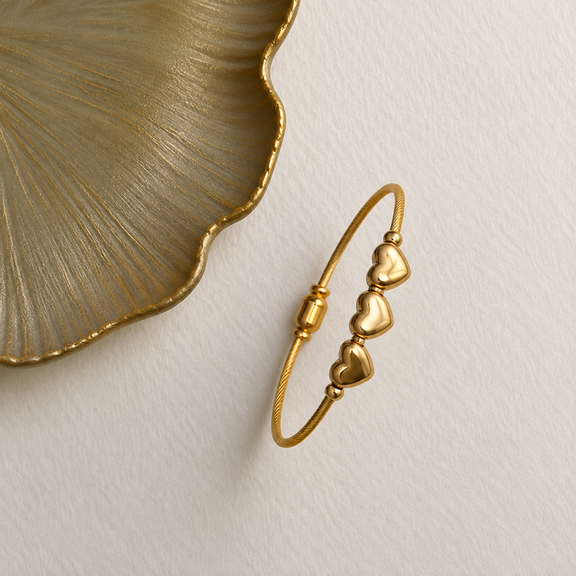 Heart Twisted Cable Bangle WearZing - Crystal Jewelry Store in India