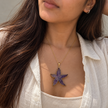 Purple Agate Starfish Pendant
