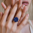 Lapis Lazuli Flower Ring WearZing - Crystal Jewelry Store in India