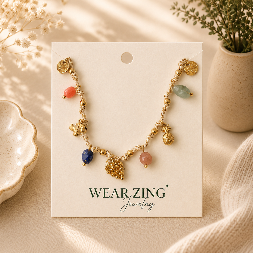 Beach vibe charm -Berry Bunch WearZing - Crystal Jewelry Store in India