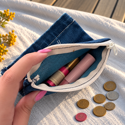 Compact Blue Jean Pouch WearZing - Crystal Jewelry Store in India