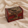 Antique Wooden Floral Trunk Jewelry Box