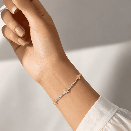 Flower Line CZ Chain Bracelet WearZing - Crystal Jewelry Store in India