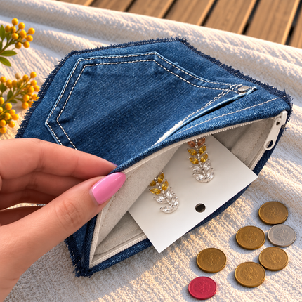 Raw Hem Denim Pouch WearZing - Crystal Jewelry Store in India