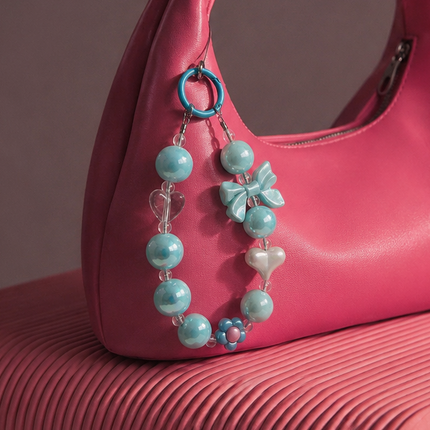 Beaded Bow Bag Charm – Pastel Blue WearZing - Crystal Jewelry Store in India