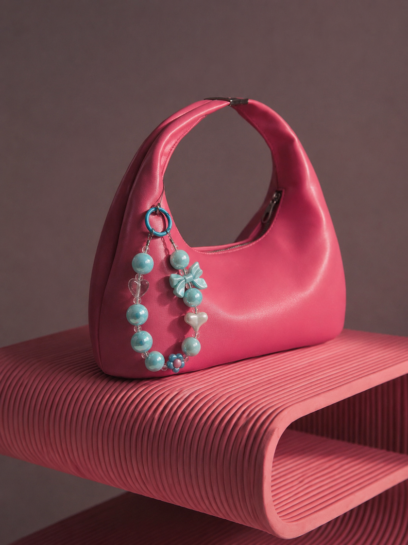 Beaded Bow Bag Charm – Pastel Blue WearZing - Crystal Jewelry Store in India