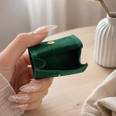 Mini Green Pouch for Ring and Gifting WearZing - Crystal Jewelry Store in India
