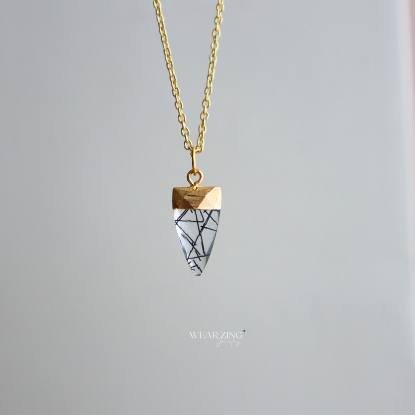 Black Rutile Cone Pendant