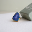 Blue Wavy Agate Ring