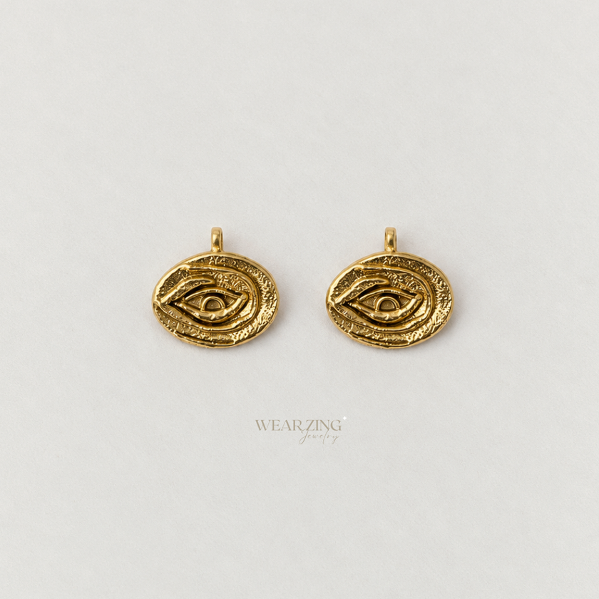 Evil Eye Oval Bugadi Earrings (Pair)