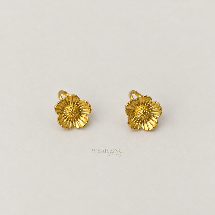 Sunflower Bugadi Earrings (Pair)