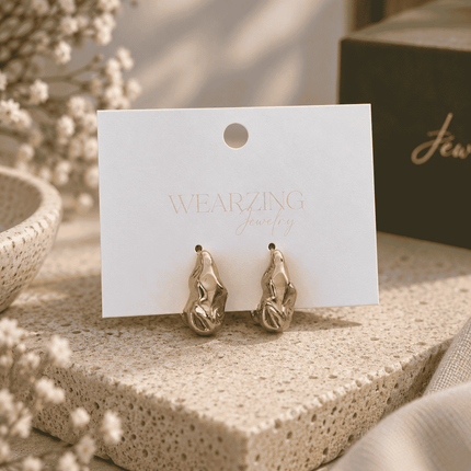 Sculpted Hoop Earrings WearZing - Crystal Jewelry Store in India