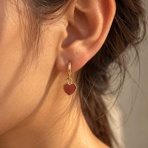 Red Jasper Mini Heart Drops WearZing - Crystal Jewelry Store in India