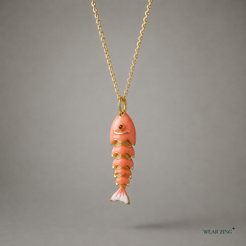 Vintage Koi Pendant - orange WearZing - Crystal Jewelry Store in India