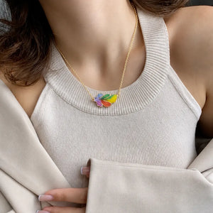Mutli Shade Leaf Pendant WearZing - Crystal Jewelry Store in India