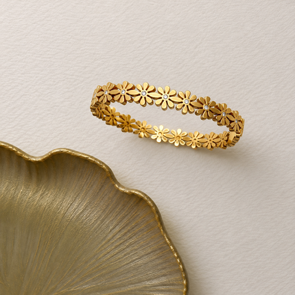 Crystal Floral Eternity Bangle WearZing - Crystal Jewelry Store in India
