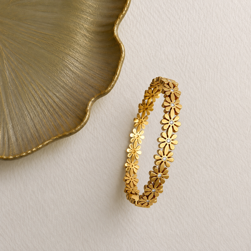 Crystal Floral Eternity Bangle WearZing - Crystal Jewelry Store in India