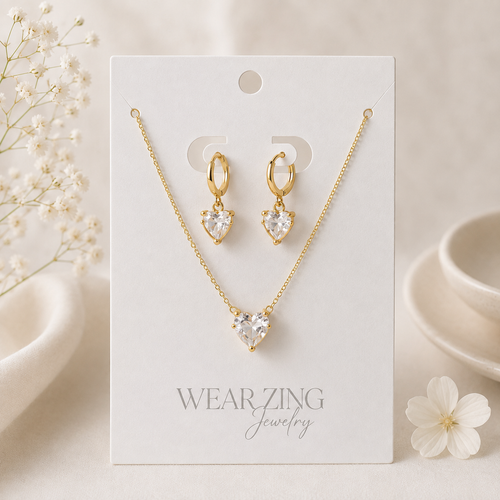 Sweetheart set-white WearZing - Crystal Jewelry Store in India