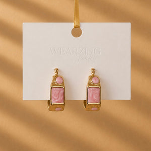 Marbled Chunky Huggie Earrings WearZing - Crystal Jewelry Store in India
