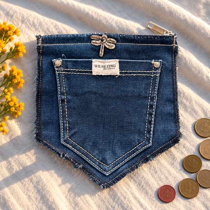 Classic Blue Denim Pouch WearZing - Crystal Jewelry Store in India