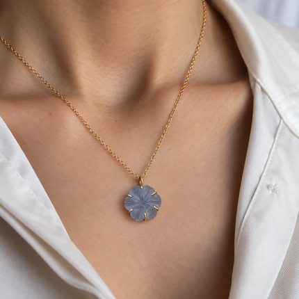 Blue Daisy Flower Pendant WearZing - Crystal Jewelry Store in India