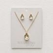 Champagne Teardrop Necklace & Earrings Set WearZing - Crystal Jewelry Store in India