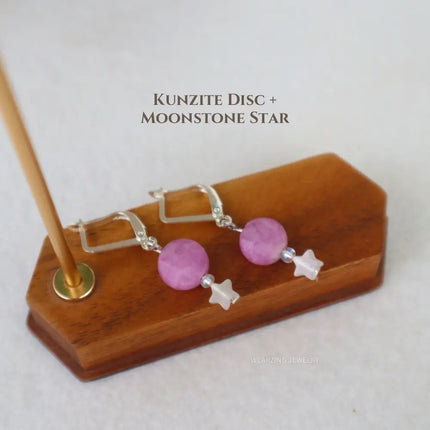 Kunzite Star Silver Drops WearZing - Crystal Jewelry Store in India