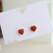 Carnelian Mini Heart Studs