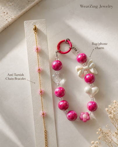Bracelet + Beaded Phone Charm Combo WearZing - Crystal Jewelry Store in India