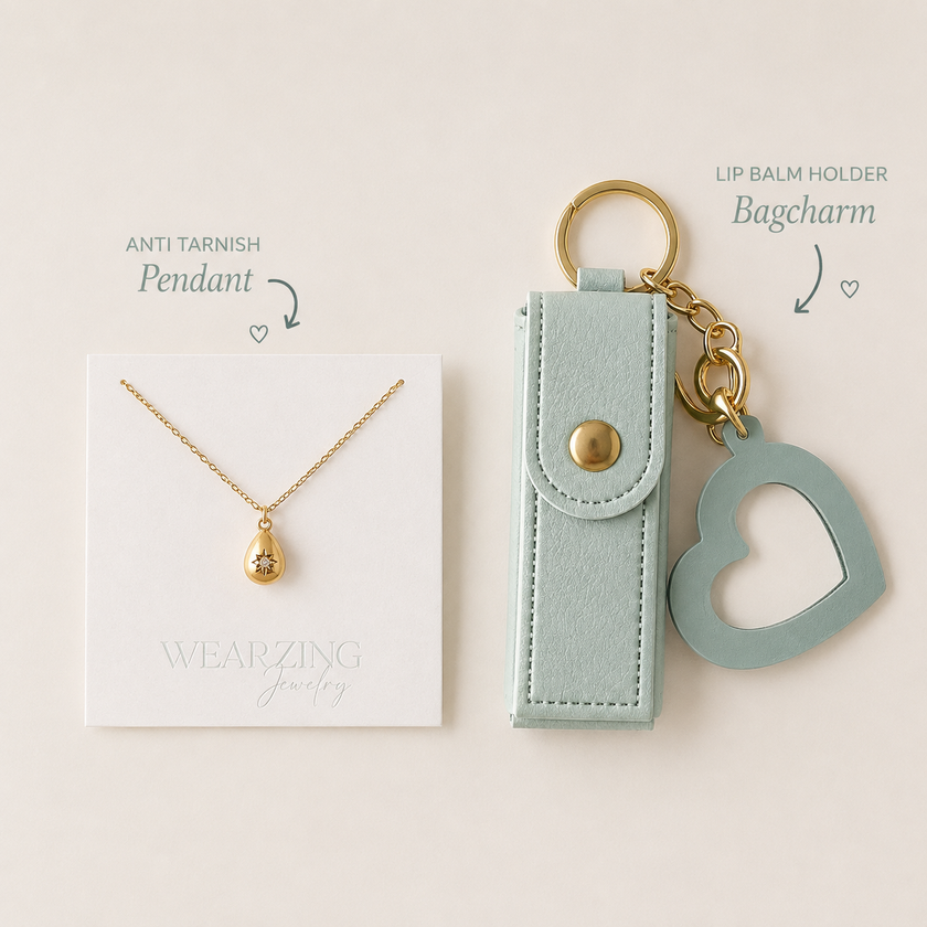 Pendant + Lip Balm Holder Combo WearZing - Crystal Jewelry Store in India