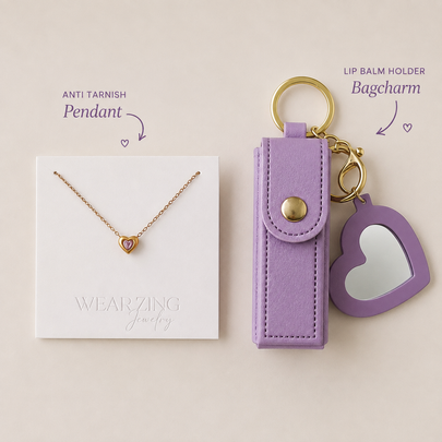 Pendant + Lip Balm Holder Combo WearZing - Crystal Jewelry Store in India