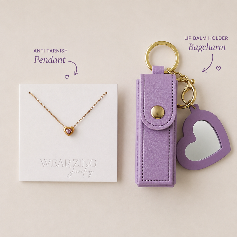 Pendant + Lip Balm Holder Combo WearZing - Crystal Jewelry Store in India