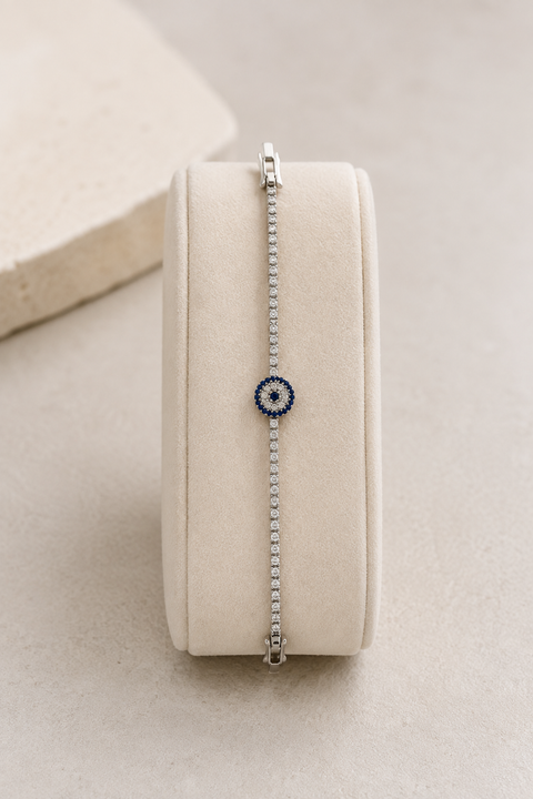 Evil Eye Silver Chain Bracelet WearZing - Crystal Jewelry Store in India