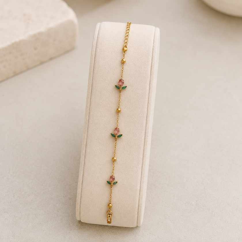 Tulip Sleek Chain Bracelet WearZing - Crystal Jewelry Store in India