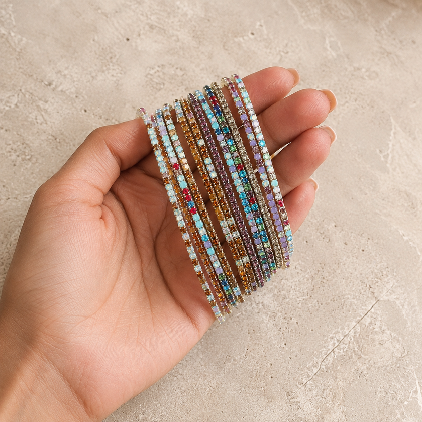 Sleek Multi CZ Bracelet Band (One piece) WearZing - Crystal Jewelry Store in India