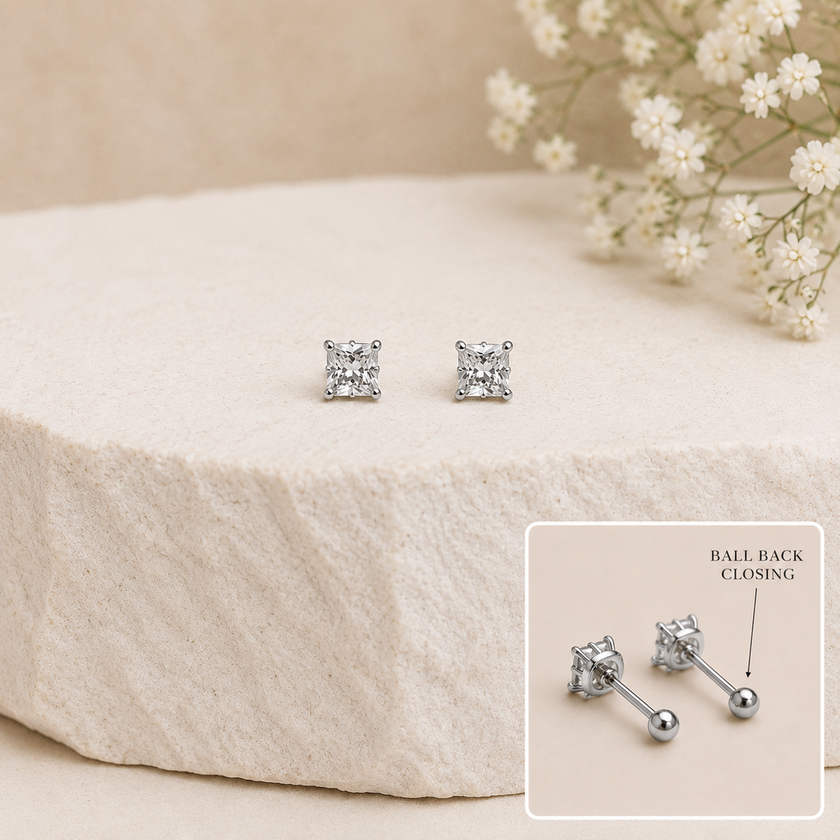 Premium Ball Back Stud Earring (Pair) WearZing - Crystal Jewelry Store in India
