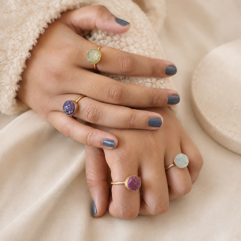 Round Crystal Ring WearZing - Crystal Jewelry Store in India