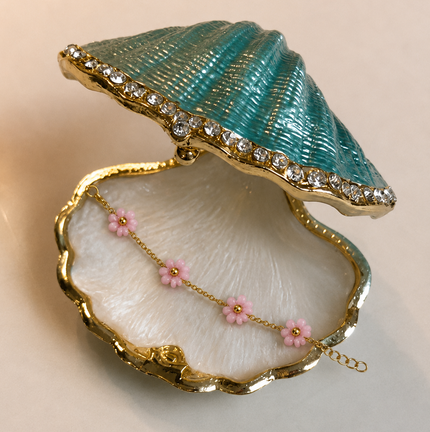 Pastel Baby Pink Daisy Bracelet WearZing - Crystal Jewelry Store in India