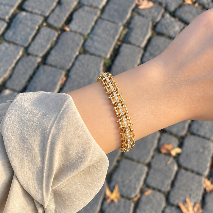 Track Link Bracelet WearZing - Crystal Jewelry Store in India
