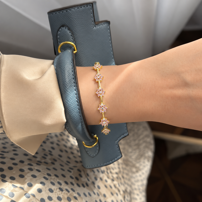 Rose Crystal Bloom Bracelet WearZing - Crystal Jewelry Store in India