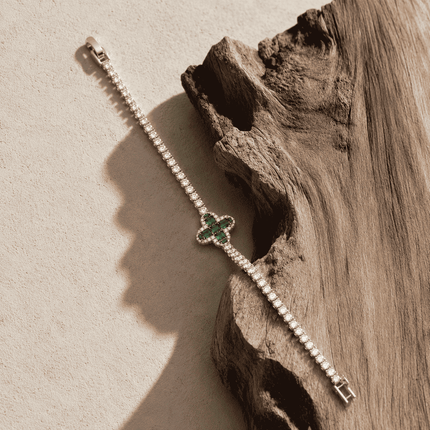 Green Clover Tennis Bracelet WearZing - Crystal Jewelry Store in India