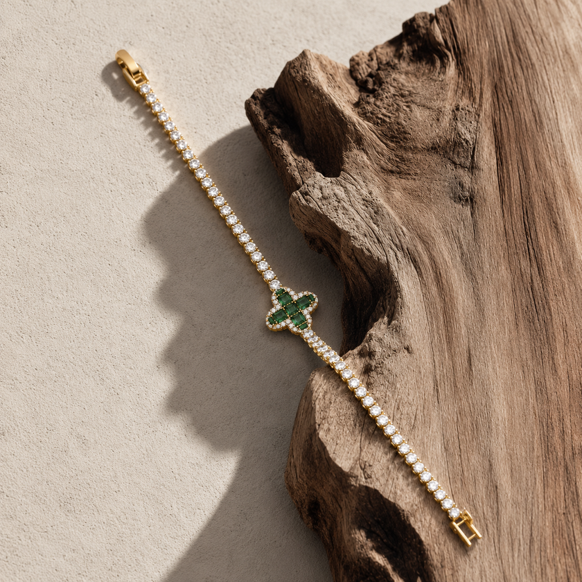 Green Clover Tennis Bracelet WearZing - Crystal Jewelry Store in India