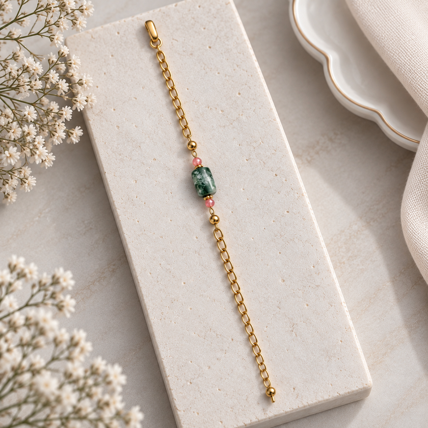 Green Marbled Bead Bracelet WearZing - Crystal Jewelry Store in India