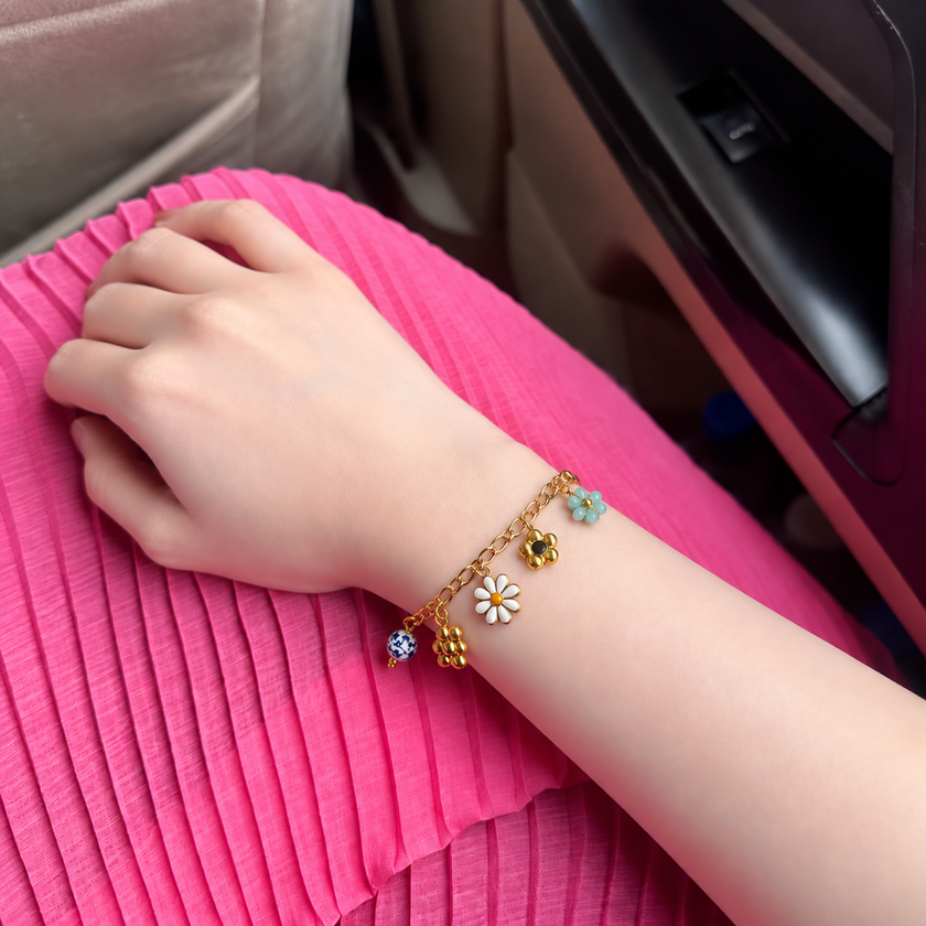 Flora Charm Link Bracelet WearZing - Crystal Jewelry Store in India
