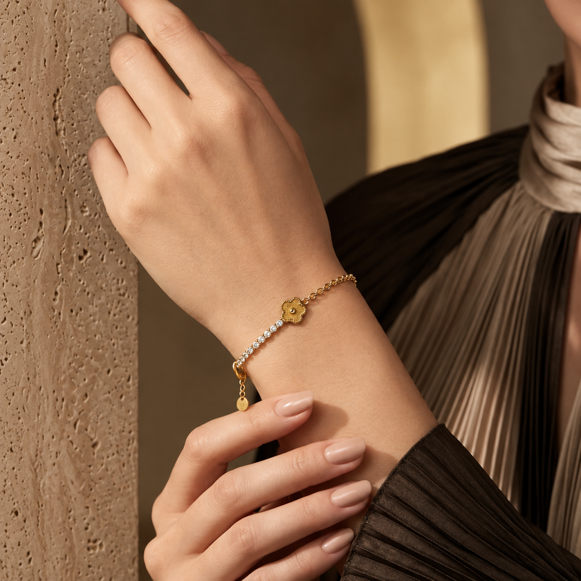 Clover Tennis Chain Bracelet WearZing - Crystal Jewelry Store in India