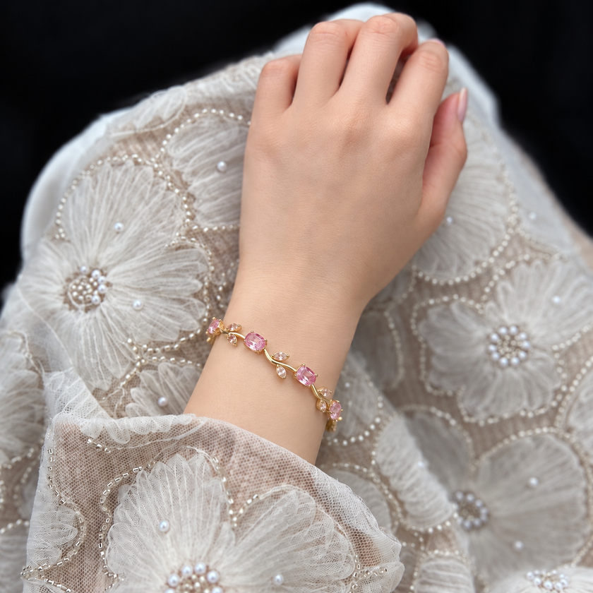 Pink Vine Tennis Bracelet WearZing - Crystal Jewelry Store in India