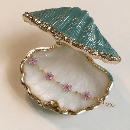 Lilac Purple Daisy Bracelet WearZing - Crystal Jewelry Store in India